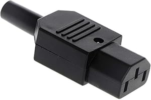 Lexziuo 1PCS IEC 320 C13 Female 3 Prong Power Connector, 10A 250V Panel Mount Inlet Plug with Cap for Cable Welding, Computer