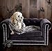 TOV Furniture The Dachshund Collection Velvet Upholstered Handmade Elevated Sofa Pet Dog Bed, Graythumb 4