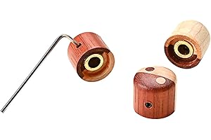 TIKODIDA 3pcs Rosewood Maple Guitar Volume Knobs with Embedded Copper Ring, Bass Tone Control Replacement