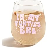 40th Birthday Gifts for Women - Wine Glasses,15 oz Scratch-Resistant Wine Glasses, Dishwasher safe, Birthday Gifts for Her, 40th Birthday Decorations for Women, Happy 40th Birthday Gifts (40th-Word)