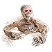 Halloween Haunters Animated Skeleton Mummy with Moving Arms Groundbreaker Graveyard Prop Decoration - 2/3 Life-Size, Speaks Talks, Flashing Red LED Eyes - Haunted House Tombstone Grave Crawl, Entryway