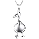 YAFEINI Animal Necklace S925 Sterling Silver Squirrel/Jellyfish/Raven/Duck/Hummingbird/Shark/Butterfly/Highland Cow Pendant Necklace Animal Jewelry Gifts for Women Mom Wife