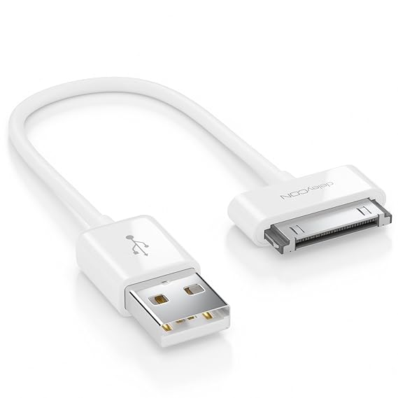 deleyCON 0,15m USB Kabel 30-Pin Dock Connector - Sync-Kabel Ladekabel Datenkabel & Kompatibel mit iPhone 4s 4 3Gs 3G IPad IPo