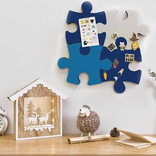 Beser Lee 4 Pcs Felt Bulletin Cork Board Tiles Puzzle Shape Wall Stickers