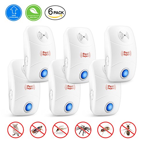 [2018 UPGRADED] Ultrasonic Pest Control Repeller, Mouse Repellent Plug in, Electronic Pest Repeller - Repel Mouse, Spiders, Bed Bugs, Insect, Mice, Ants Rats Mosquitoes Termites Fleas Cockroaches