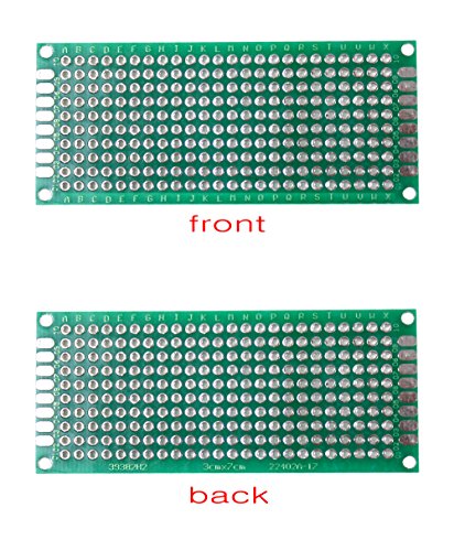 Frentaly Total 40 PCS 10pcs 2x8cm, 10pcs 3x7cm, 10pcs 4x6cm, 10pcs 5x7cm Mixed Double Dual Sided Side DIY Prototype Circuit Breadboard PCB Universal Board(G) - Thumbnail 5