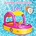 Baby Swim Float with Canopy, Car Shaped Inflatable Swimming Ring Boat with Sunshade for Boys Girls Toddler Infant Float for Pool Floating Cute Boat Summer Outdoor Play (Fit 3-36 Months, Maximum 44lb)