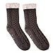 SDBING Women's Winter Super Soft Warm Cozy Fuzzy Fleece-Lined with Grippers Slipper Socks (Gray A)