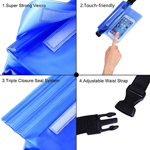Yigou Waterproof Pouch Bag 2 Pack with Wist Strap Universal Dry Bag Case Prefect to Keep Your Phone Dry and Safe Idear for Boating Swimming Snorkeling Kayaking Beach Water Parks Fishing - Thumbnail 2