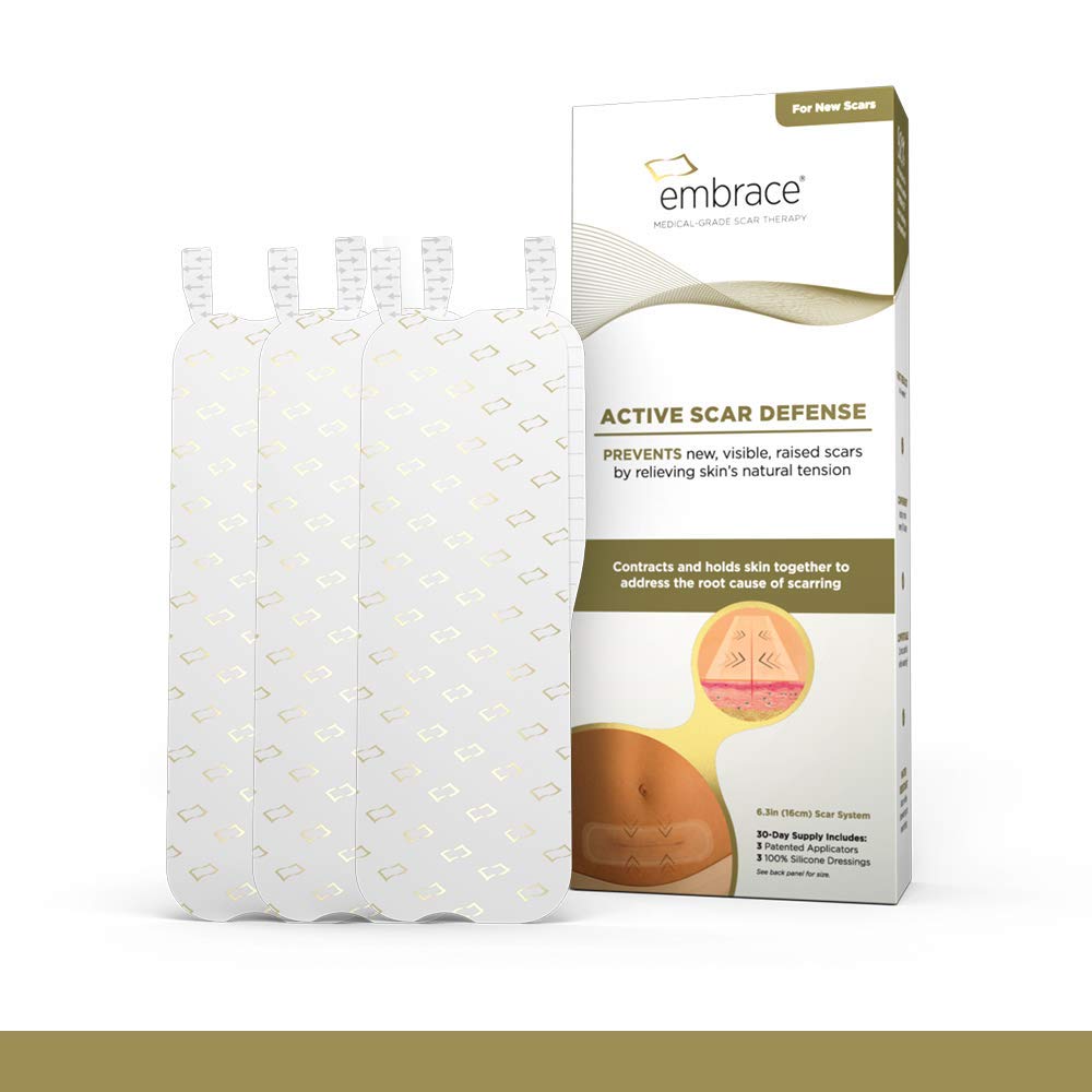 Embrace Active Scar Defense for New Scars, FDA-Cleared Silicone Scar Sheets, 6.3 Inch, X-Large, 30 Day Supply - Packaging May Vary