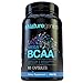 MEGA BCAA Branched Chain Amino Acids – Multiuse Natural Preworkout Bcaas for Mental Clarity and Faster Muscle Recovery, 1300 mg, 60 Capsules by Natureganics