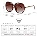 Sunglasses for Women WISH CLUB Classic Oversized Women Sunglasses Uv400 Protection All-match Large Frame Tansparent Ocean Eyewear