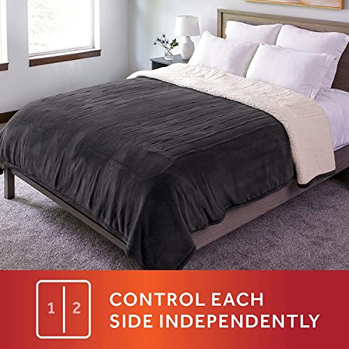 Sunbeam Royal Luxe Sherpa Night Fog Heated Blanket King Pricepulse