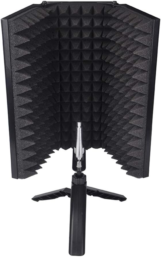 Vingtank Foldable Microphone Acoustic Isolation Shield, Acoustic Foams Panel Studio for Recording Live Broadcast,Microphone Recording Equipment Studio