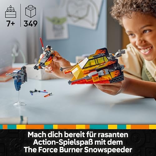 Star Wars The Force Burner Snowspeeder – Spielzeug zum Bauen und Sammeln mit 3 Minifiguren mit Lichtschwertern & Speederbike - Geschenk für Jungen ab 7 Jahren & Rebuild the Galaxy Fans - 75414