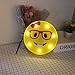 DELICORE Marquee Emoji Sign Funny LED Table Lamps Night Lights for Children Kids Bedroom Wall Decor Battery Operated & USB Charging (Nerd Girl)