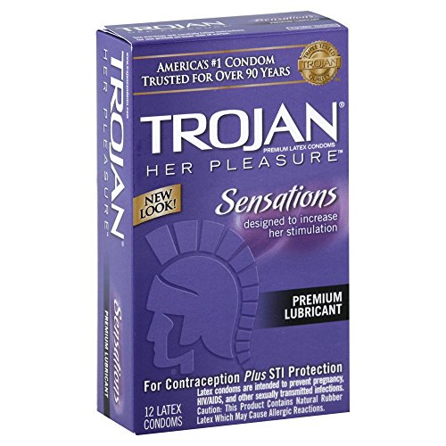 Trojan Condom Her Pleasure Sensations Lubricated, 12 Count