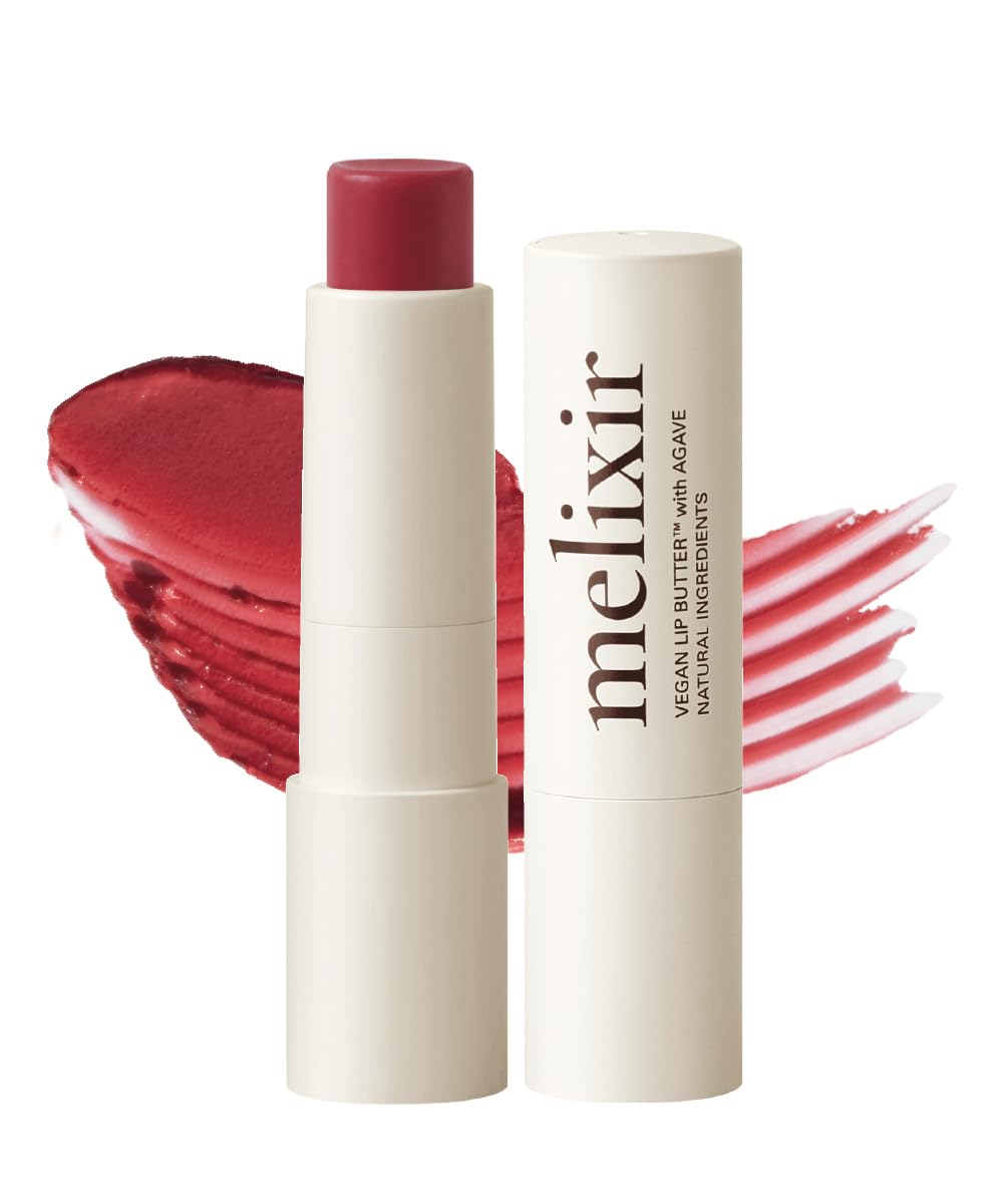 Melixir Vegan Lip Butter (12 Colors), Hydrating Tinted Lip Balm Stick, Petrolatum-Free, Plant-Based Korean Lip Care, Moisturizes Dry Lips With Shea Butter, Sheer & Natural Finish - #10 Flutter