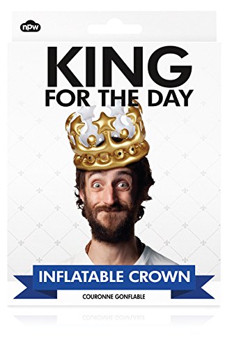 Npw-usa king for the day inflatable crown, gold
