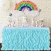 leegleri Tulle Curly Willow Table Skirt Ruffle Tutu Table Skirt for Rectangle Table or Round Table,Mermaid Table Skirt for Baby Shower,Birthday Party (Aqua,L 9(ft)*H 30in)