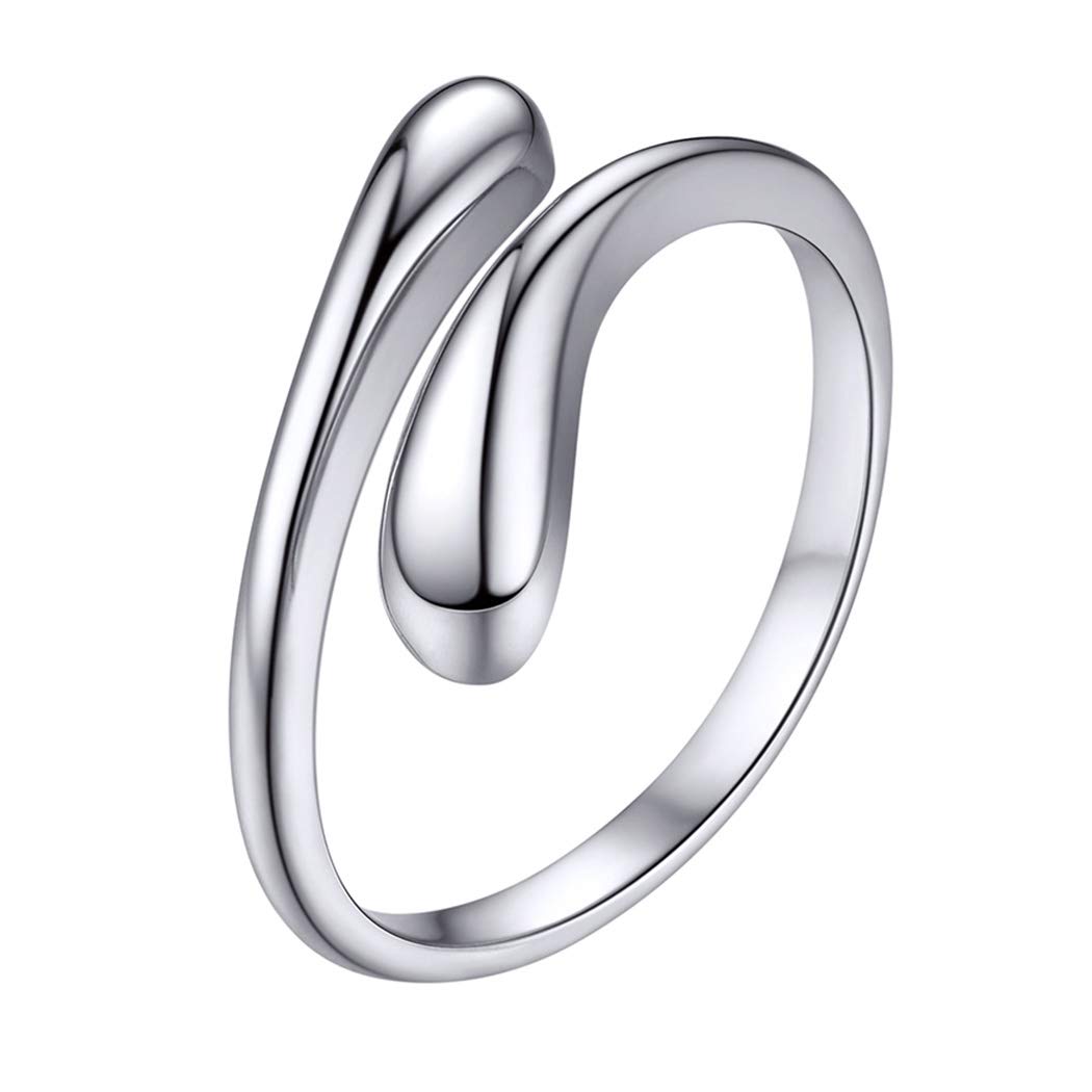 Silver Rings Women 925 Solid Sterling Silver Band for Women Open Gift