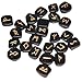 Black Obsidian Gemstone Engraved Elder Futhark Rune Set - Wicca ,Pagan,celtic,new Age and Metaphysical By Zimras