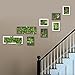 Artificial Flower-Wall Hanger 7.87 in 21.65 in, 3D Succulent Plants Moss on The Stone Green Leaves Grass Ferns with Frame Shape Vase Wall Decor, Black Frame
