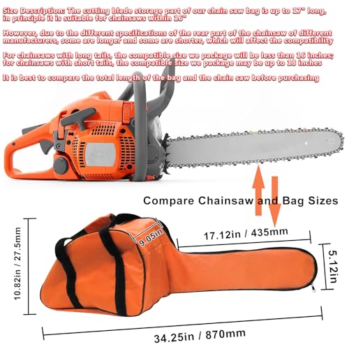 Chainsaw Case Carrying Bag for Husqvarna Stihl Chainsaws with a 12"/14"/16" Bar photo 11
