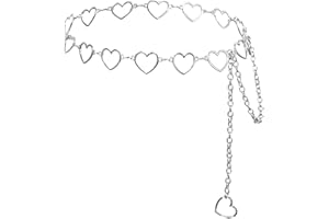 Eyraevor Women Waist Chain Belt Gold Silver Chain Belt Body Chains Jewelry for Dress Y2K Heart Chain