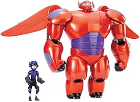 Disney Big Hero 6 Figuras de acci&oacute;n de lujo de Baymax volador, 28 cm (11 in) y Hiro, 11.5 cm (4.5 in)