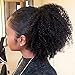 QDBeauty Hair 4B 4C Afro Kinky Curly Ponytails Clip In 100% Human Hair Non Remy Hair Natural Color(10inch)