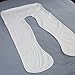 U Shaped Pregnancy Pillow Maternity Body Pillow With Invisible Zipper Removable Cover, 100% Cotton Fabric, White, 56 x 32 Inch