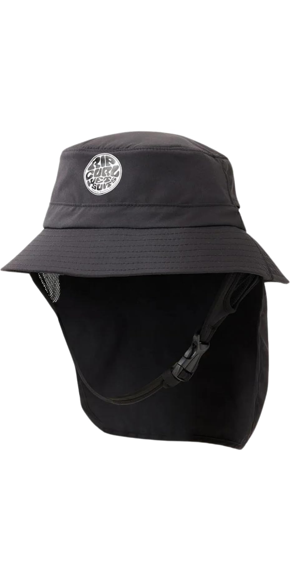 Photo 1 of Rip Curl Men's UPF 50+ Quick Dry Surf Hat with Removable Neck Flap, Black