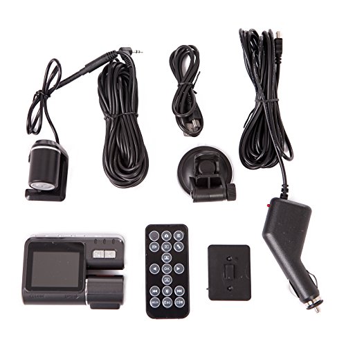 HDE Dual Lens Dashboard Car DVR Dash Cam and Rear View Camera Accident