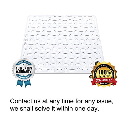 Sink Mat, BliGli Eco-friendly Kitchen Sink Protector, Made of Durable PVC Plastic, Good Protection for Stainless Steel sink, Dinnerware, Square,11.8 x 11.8In, Frosted Clear (2Pack)