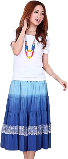 ライブショップ Live Shop ロングスカート マキシ丈 ボヘミアン シンプル 夏 海 ビーチ フォーマル カジュアル おしゃれ 可愛い デート 女子会 通勤 通学 女性 レディース F スカート 通販 Amazon
