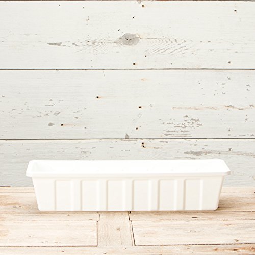 Poly-Pro Plastic Flower Box Planter, White, 24-Inch