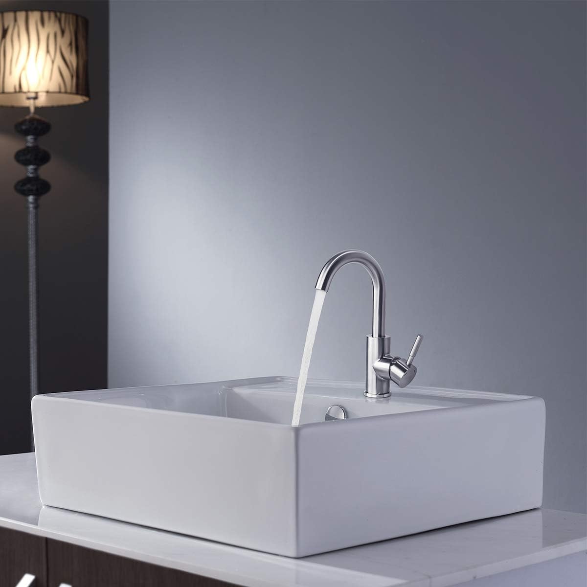 Bar Sink Faucet Brushed Nickel GAPPO Bathroom Faucet Stainless Steel Farmhouse Lavatory Sink Faucet Mixer Small Kitchen Faucet - - 