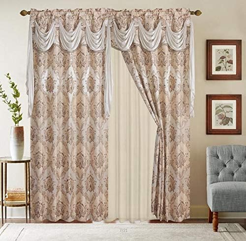 Amazon Com Sapphire Home Jacquard Window 84 Inch Length Curtain