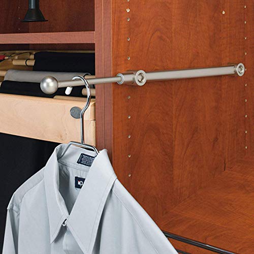 Rev-A-Shelf Designer Series 14 Inch Metal Closet Valet Clothes Rod, Satin Nickel