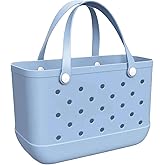 Rubber Beach Tote Bag, Waterproof Washable Open Rubber Beach Bags for Sports Beach Market Pool