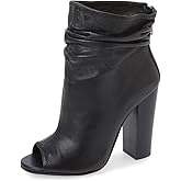 FSJ Women Stylish Peep Toe Slouch Ankle Boots Chunky Stacked Heels Party Prom Nightclub Evening Dress Shoes Size 4-15 US