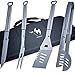 KONA BBQ Grill Tools Set with Case - 18 inches Long to Keep Hands Away from Heat, Premium Stainless Steel Grilling Utensils with Bottle Opener Handles - Makes A Great Gift