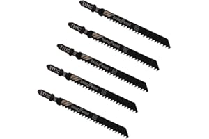 5pcs T111C Jig Saw Blades Set, Contractor Assorted T Shank Jigsaw Blades, Multi-Purpose HCS Saw Blades for Wood, Plastic Cutt