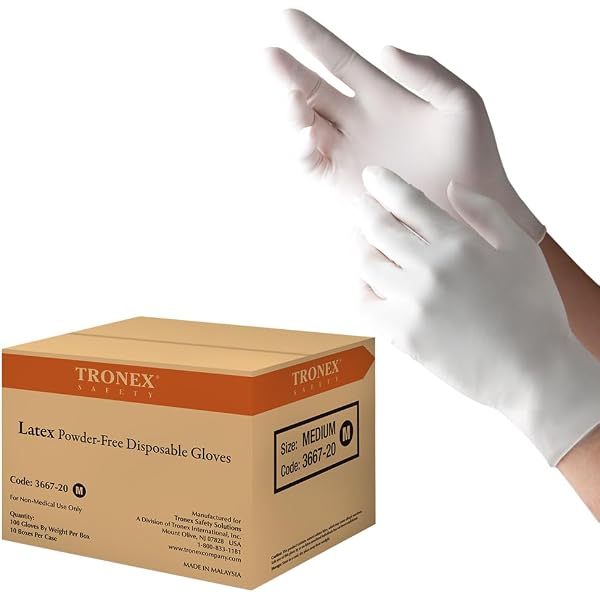 TRONEX 1000 Pack XS Latex Exam Gloves Rubber X-Small Medical Grade