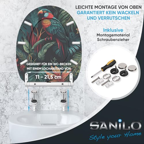 Sanilo Toilet Seat with Soft-Close Mechanism, Many Toilet Seat Lids to Choose From, Nice Finish, Easy Assembly, Sturdy Hinges (Exotic)