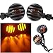 2PCS Heavy Duty Aluminum Motorcycle Turn Signal Light Lndicator Halogen Grill Amber Bulb Bullet Motorbike For Harley Kawasaki Yamaha KTM Dyna Chopper Sportster Cafe Racer Honda Suzuki BMW Parts(Black)