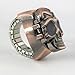 Youyoupifa Cool Design Skull Case Flip Quartz Ring Watch (Red Copper)