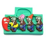 Yunko 5 Hole Pepper V.s. Zombies Fondant Cake Decorating Tools Silicone Chocolate Mold Candy Sugar Mould