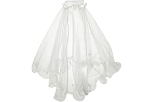 Bridal Veil, Double-layer Veil with pearls, Wedding Veil with Hairclip, Bride Hair Accessoies (Curl Edge）